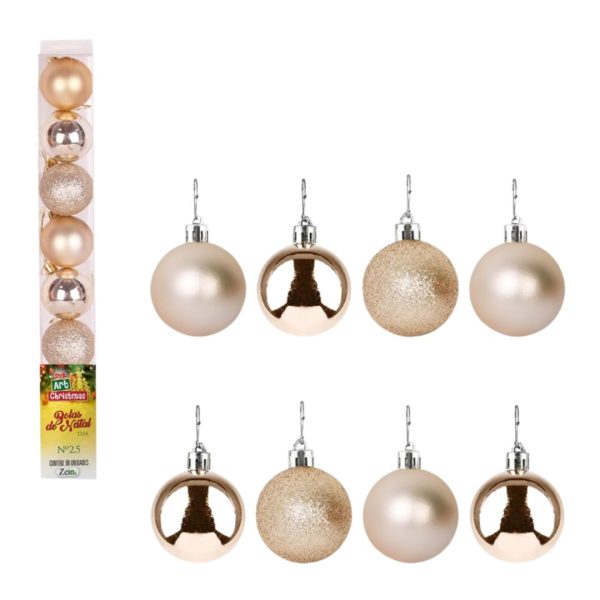 BOLA TB LISA 2,5CM 8PCS CHAMPANHE