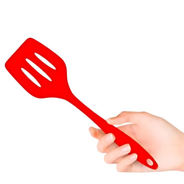 SILICONE  ESPATULA VAZADA 28 CM X 7,5CM VERMELHO