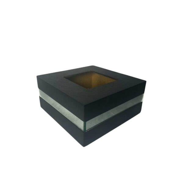 Vaso Decorativo MDF 16x16x8 cm com Espelho Lateral