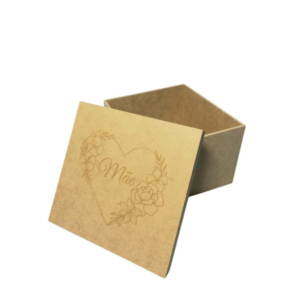 Caixa de MDF Presente para Mãe 15x15x10 cm  Decorativa e Artesanal