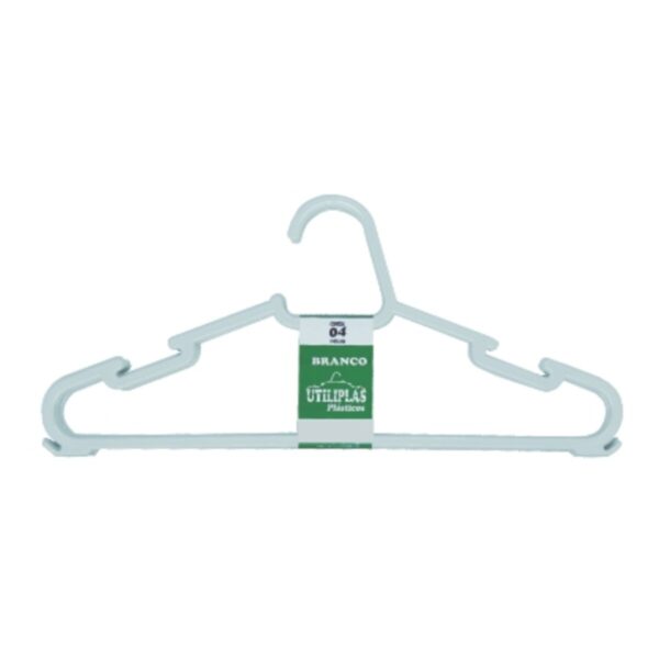 Kit com 4 Cabides de Plástico Branco