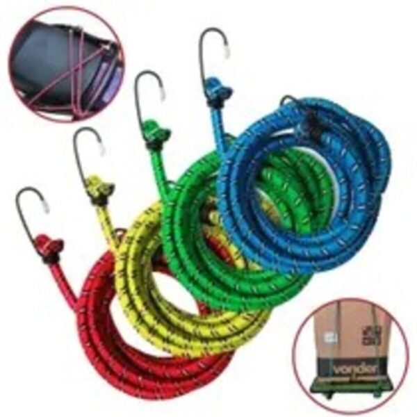 Jogo com 2 Cabos Elásticos de 1,2 m com Ganchos de Metal