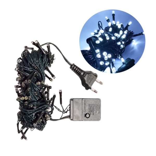 Pisca-Pisca de LED 10 Metros com Fio Verde – Iluminação Decorativa Natalina