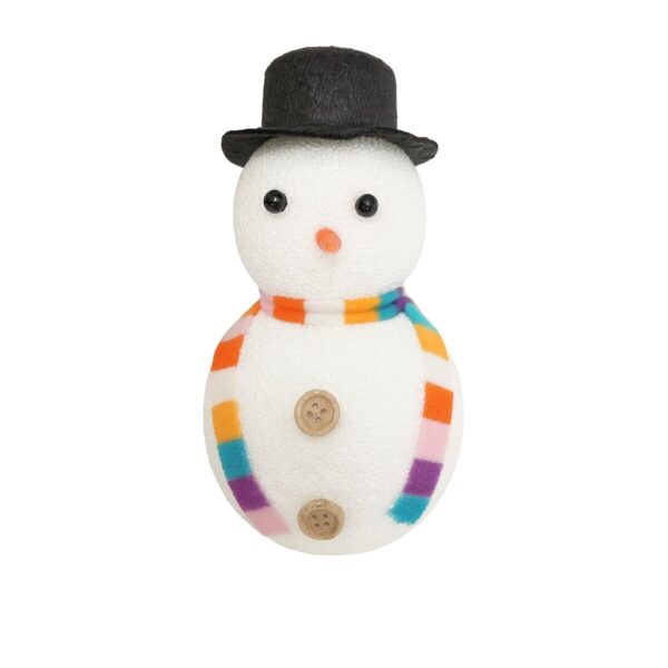 Boneco de Neve Decorativo com Chapéu e Cachecol Colorido – Enfeite Natalino