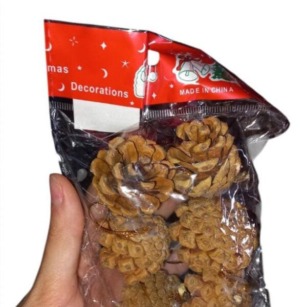 Kit 6 Unidades de Enfeites de Pinha com 4 cm – Decoração Natalina