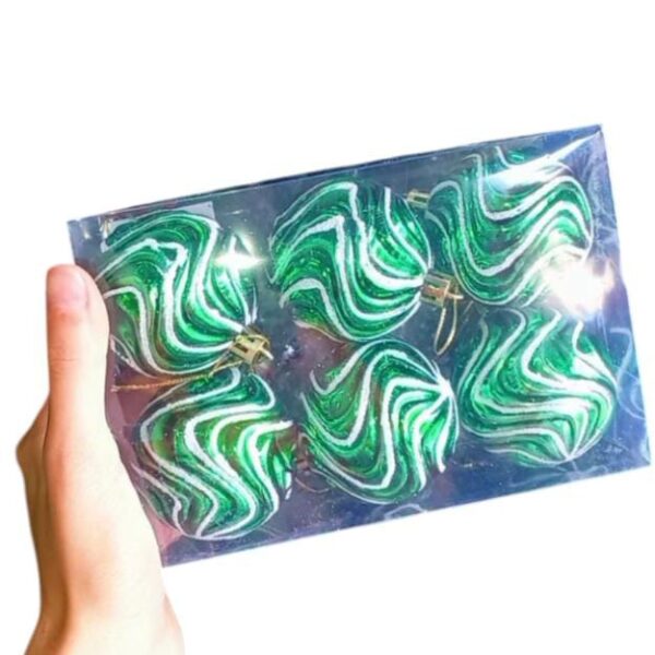Kit 6 Bolas de Natal 6cm Verde– Enfeites Natalinos para Árvore de Natal