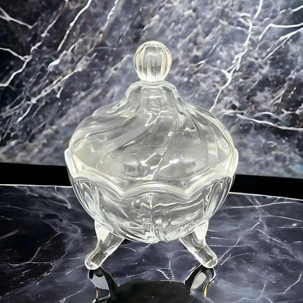 Bomboniere Potiche  De Vidro c/ Pe 13x9,5 Cm