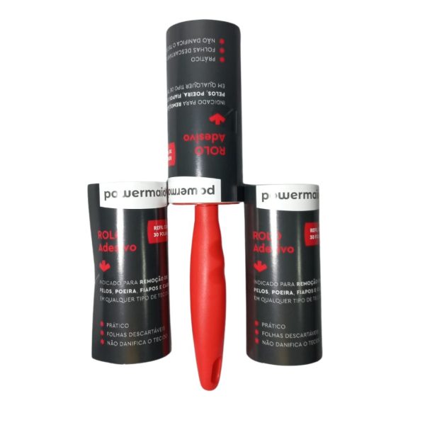 ROLO ADESIVO 3 REFIL KIT 3 PCS VERMELHO