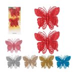 BORBOLETA GLITER 10CM C/2PCS