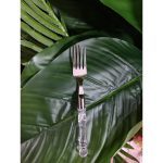 Garfo Inox C Cabo Plastico Transparente