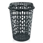 Cesto Telado C/Tampa 60L Preto - Arqplast