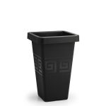 Vaso  Grego Quadrado M 19,5L - Preto
