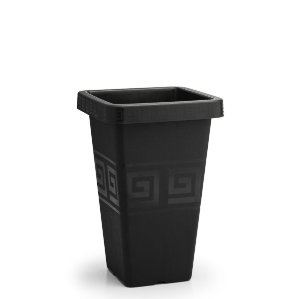 Vaso  Grego Quadrado M 19,5L - Preto