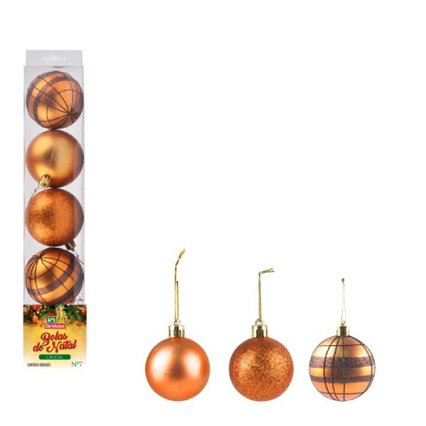 Bola Tb Cristal 7Cm 5Pcs Bronz