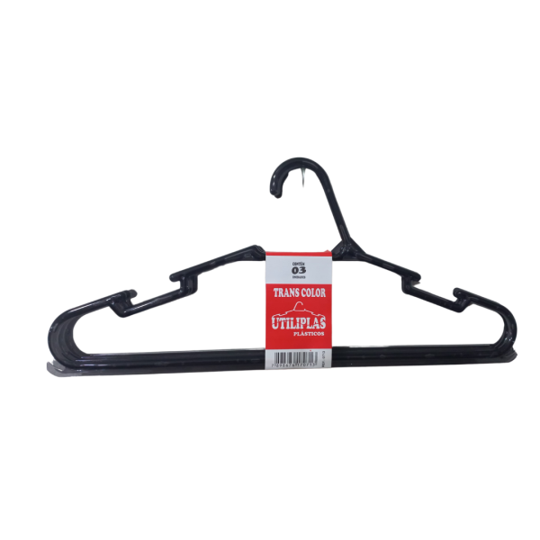 Kit Cabide Cristal C/ 3 Un Colorido - Utiliplas 7898913488014