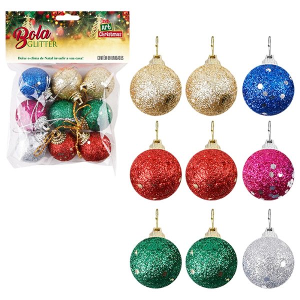 Bola Gliter 3Cmx9Pcs