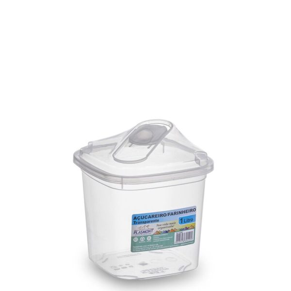 Acucareiro/Farinheiro 1L Transparente - Plasmont