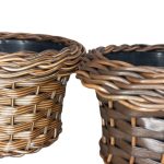 Vaso Violeta Com Borda Junco Sintetico - Imagem 3