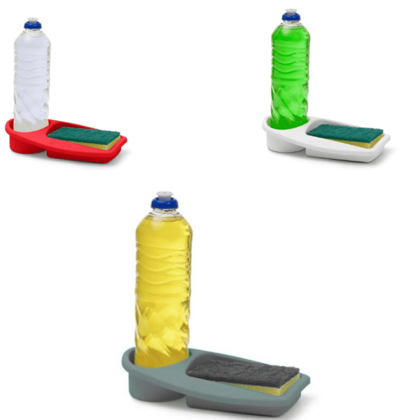 Porta Detergente E Bucha De Plastico