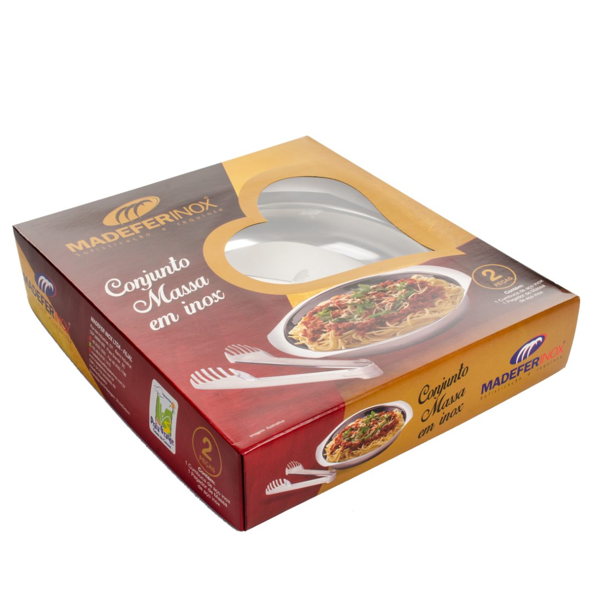 1-673 Conjunto Servir Massa 2Pcs Inox - Imagem 4