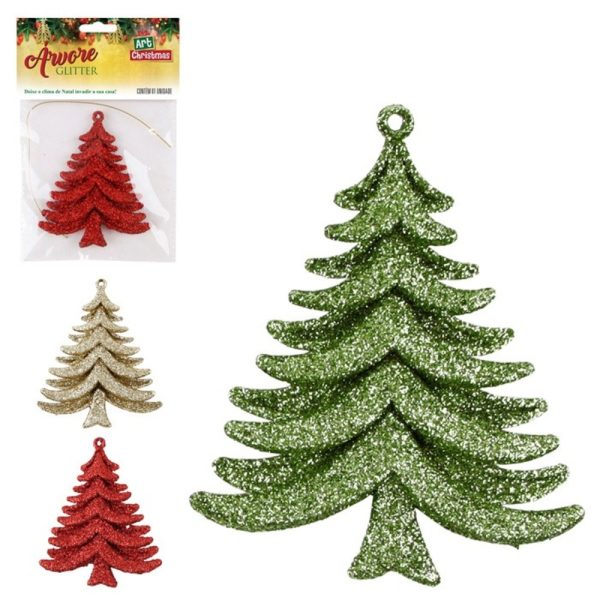 Enfeite Arvore Gliter 8X9,5Cm