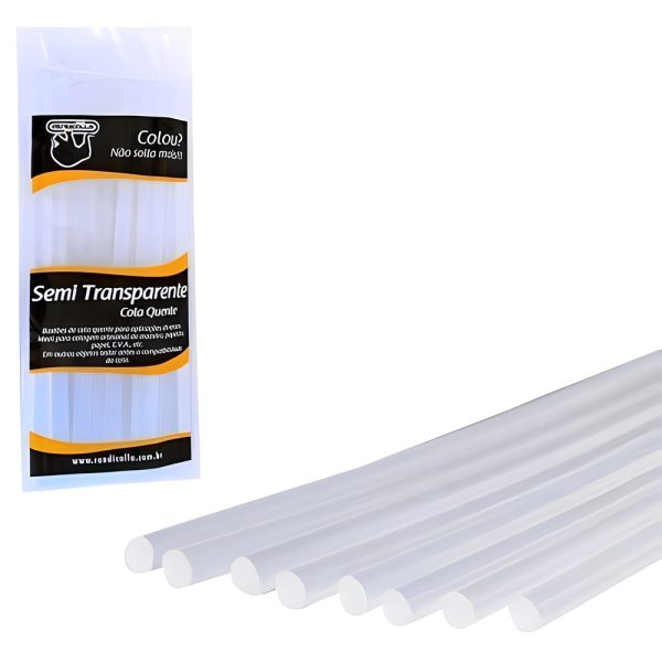 Kit 8 Refil De Cola Quente Fina Semi Transparente Rendicolla