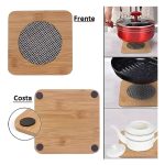 Descanso De Panela Quad. C/Tela Madeira - Zein