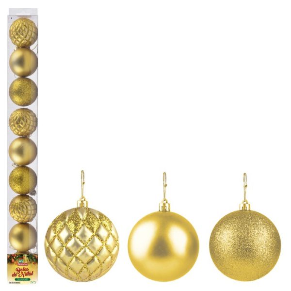 Bola Tb Diamante 5Cm 9Pcs Dour