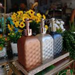 Porta Sabonete Liquido Vidro 500Ml Escamas 19X7,5Cm