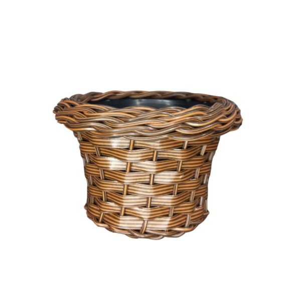 Vaso Violeta Com Borda Junco Sintetico