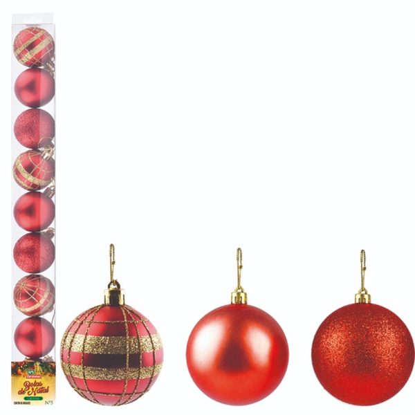 Bola Tb Cristal 5Cm 9Pcs Verme