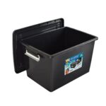 Caixa Organizadora Preta com Tampa e Trava Prata - 56 Litros - Imagem 3