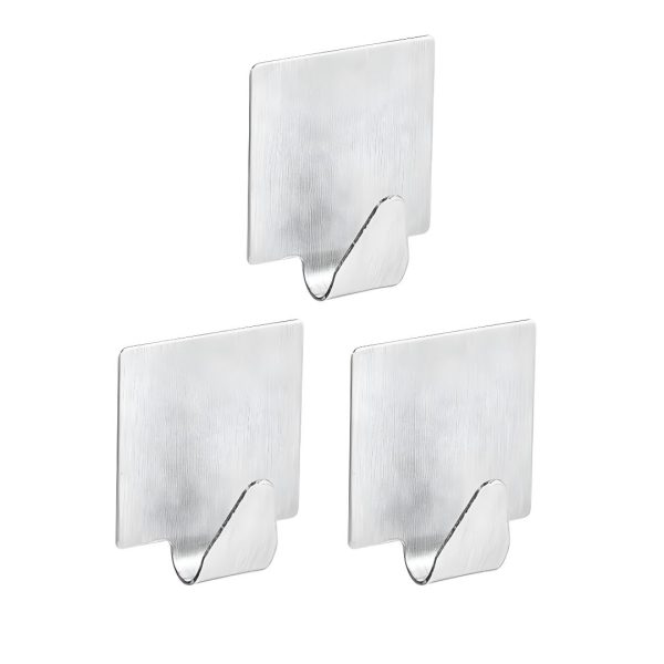 Cabide Auto Colante Inox c/4  Quadrado mg2808 7892017108502