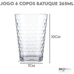 Copo Triangulo Incolor 6 Pcs 280Ml Batuque - Nadir - Imagem 3