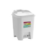 Lixeira Quad Pedal 7L Branco Fechado  Plasmont - Imagem 3
