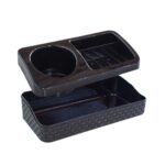 Porta Detergente, Esponja e Sabão Rattan Preto com Base - Design Moderno e Funcional - Imagem 2