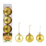 Bola Tb Cristal 8Cm 4Pcs Dourada