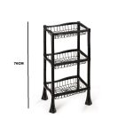 Fruteira Organizadora Retangular 3 Partes De Plastico - Branco E Preto - Imagem 2