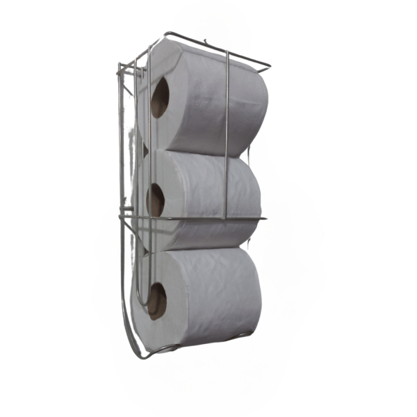 Porta Papel Higiênico de Parede em Aço Cromado - Capacidade para 3 Rolos