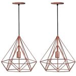 Pendente Diamante De Metal Ferro Esposto 18X18Cm - Imagem 4