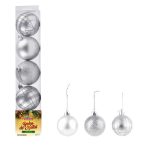 Bola Tb Cristal 7Cm 5Pcs Prata