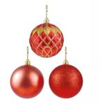 Bola Tb Diamante 8Cm 4Pcs Verm - Imagem 2