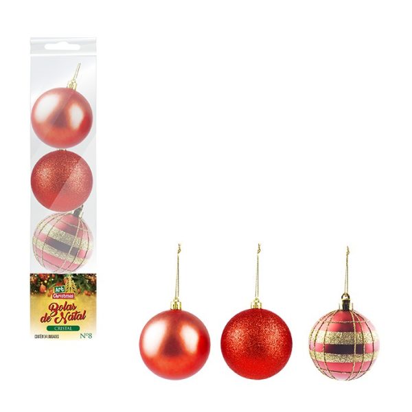 Bola Tb Cristal 8Cm 4Pcs Verme