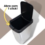 Lixeira 9 Lts C/ Click Label Inox- Coleta Seletiva