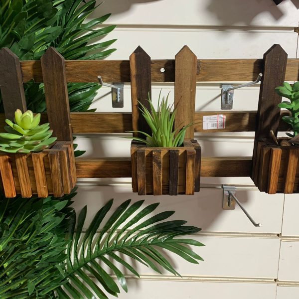 Grade Cerquinha 51X20 C/3 Vasos Madeira