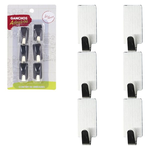 Gancho Ades Metal Quadr 6Pcs