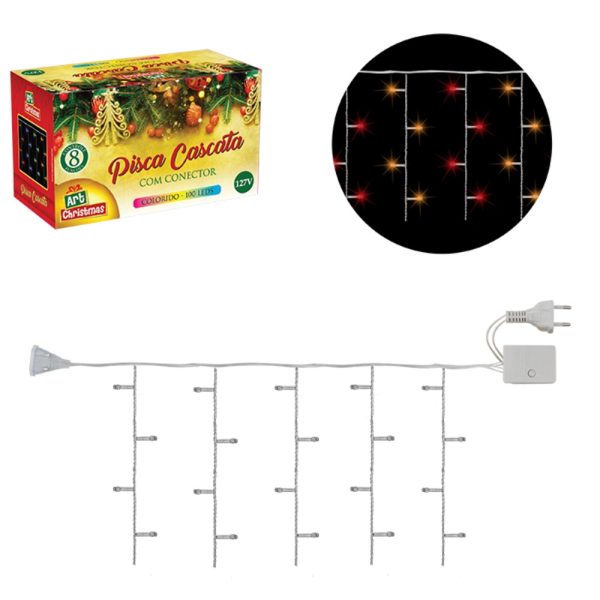 Pisca Cascata 100 Leds Color 1,5X1,5M