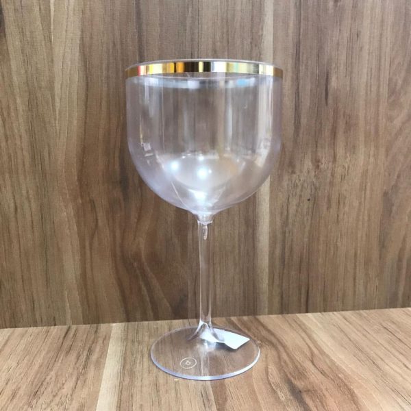Taca De Gin C/ Borda Dourada 600 Ml Transparente