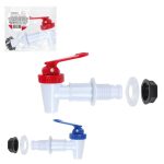 Torneira para Filtro Zein – Plástico, 7x5cm, Branca com Válvula Azul