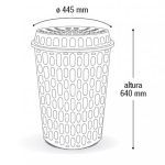 Cesto Telado C/Tampa 60L Preto - Arqplast - Imagem 4